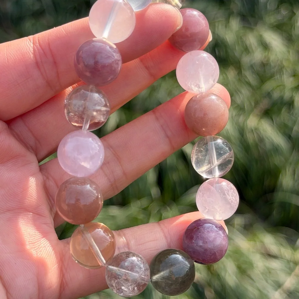 13.5mm‎ stretchable multi stone crystal bracelet 1070